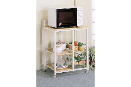 Coaster™ 2-Shelf Kitchen Cart - Natural Brown/White