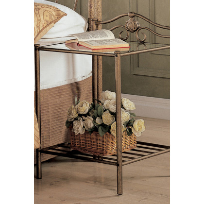 Coaster - Sydney 2-Shlef Nightstand in Antique Brushed Gold