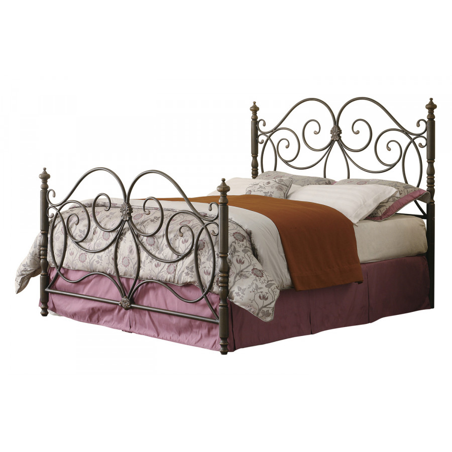 Coaster London Eastern King Metal Scroll Bed - Dark Bronze