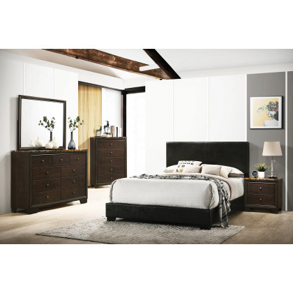 Coaster Conner Full Upholstered Panel Bed - Black