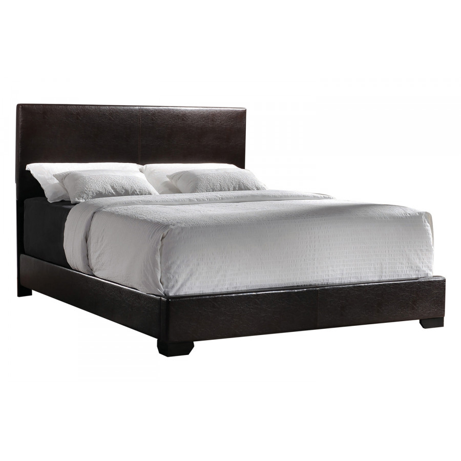 Coaster Conner California King Upholstered Panel Bed - Dark Brown