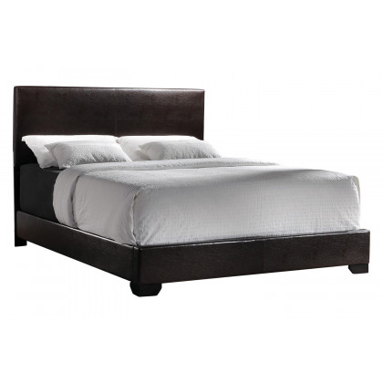 Coaster Conner California King Upholstered Panel Bed - Dark Brown