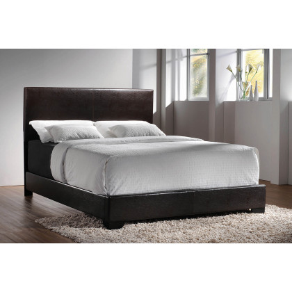 Coaster Conner California King Upholstered Panel Bed - Dark Brown
