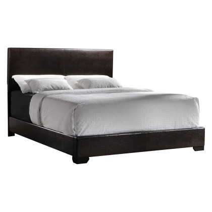 Coaster Conner Queen Upholstered Panel Bed Black And - Dark Brown