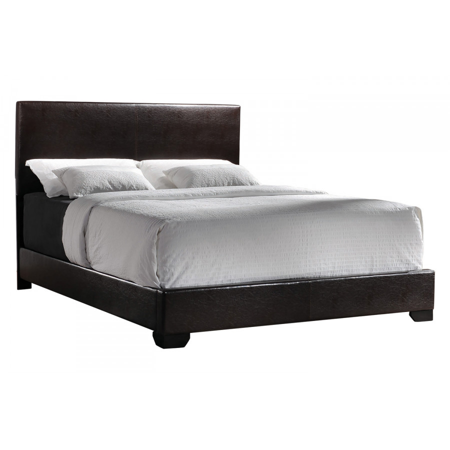 Coaster Conner Twin Upholstered Panel Bed - Dark Brown