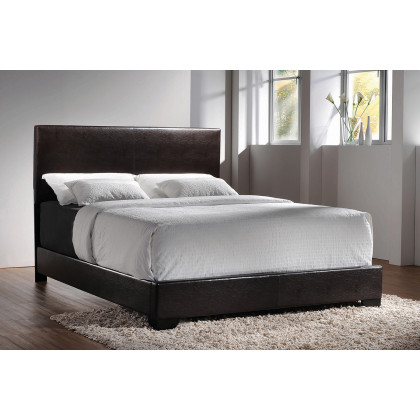 Coaster Conner Twin Upholstered Panel Bed - Dark Brown