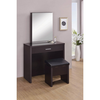 Coaster 2-Piece Vanity Set with Lift-Top Stool - Cappuccino