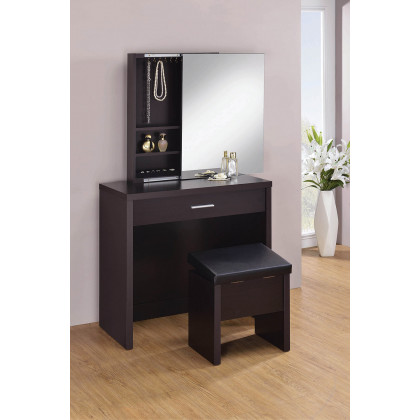 Coaster 2-Piece Vanity Set with Lift-Top Stool - Cappuccino