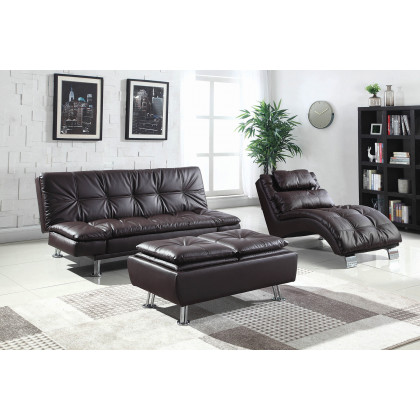 Coaster Dilleston Tufted Back Upholstered Sofa Bed - Brown