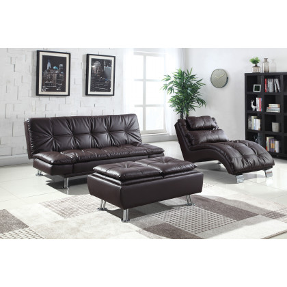 Coaster Dilleston Tufted Back Upholstered Sofa Bed - Brown