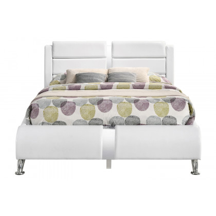 Coaster Full Upholstered Platform Bed - White