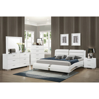 Coaster Jeremaine Queen Upholstered Bed - White