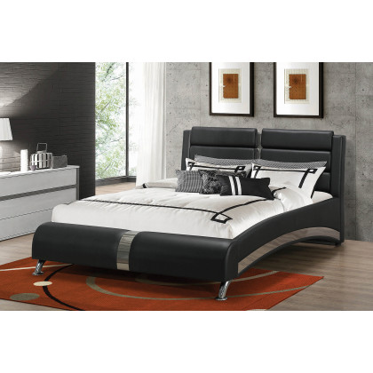 Coaster Jeremaine Eastern King Upholstered Bed - Black