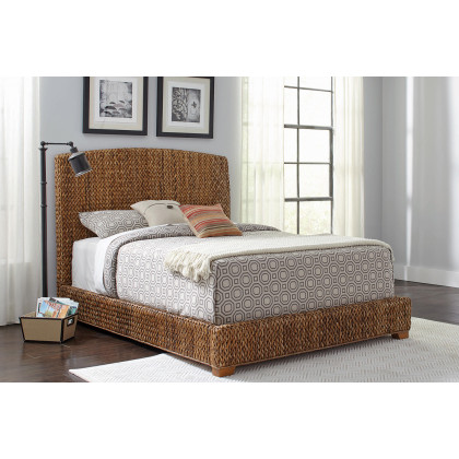 Coaster Laughton Eastern King Hand-Woven Banana Leaf Bed - Amber