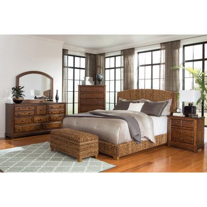 Coaster Laughton Eastern King Hand-Woven Banana Leaf Bed - Amber