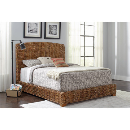 Coaster Laughton Queen Hand-Woven Banana Leaf Bed - Amber