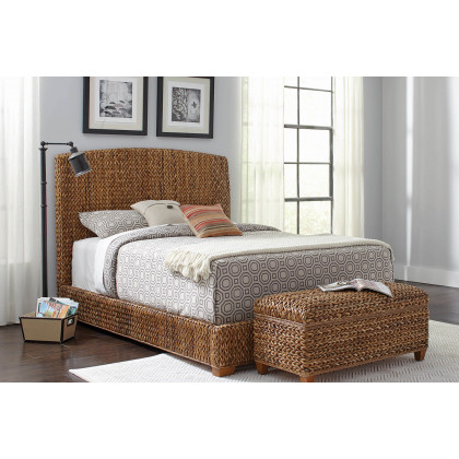 Coaster Laughton Queen Hand-Woven Banana Leaf Bed - Amber