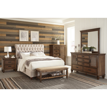 Coaster Devon Button Tufted Upholstered Eastern King Bed - Beige