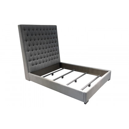 Coaster Camille California King Button Tufted Bed - Gray