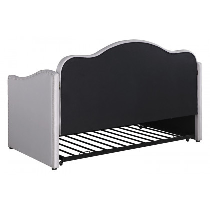 Coaster - Upholstered Twin Daybed With Trundle in Pearlescent Gray