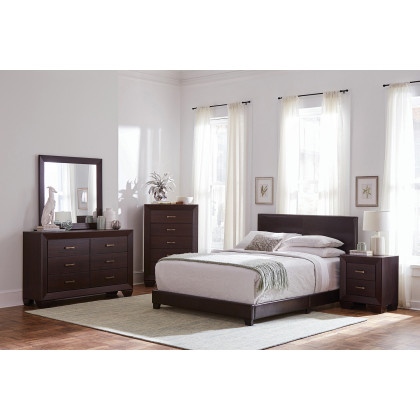Coaster Dorian Upholstered Full Bed - Brown