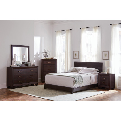 Coaster Dorian Upholstered Full Bed - Brown