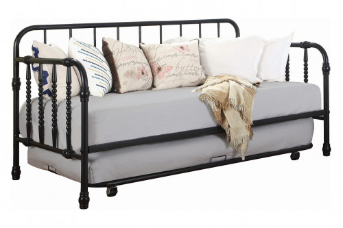 Coaster™ Twin Metal Daybed with Trundle - Black