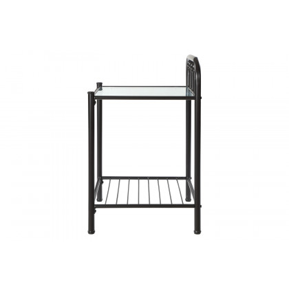 Coaster - Livingston 1-Shelf Nightstand With Glass Top in Dark Bronze