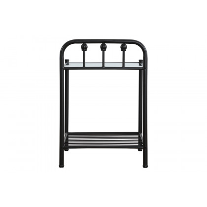 Coaster - Livingston 1-Shelf Nightstand With Glass Top in Dark Bronze