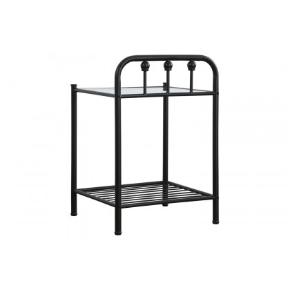 Coaster - Livingston 1-Shelf Nightstand With Glass Top in Dark Bronze