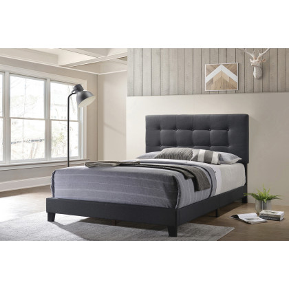 Coaster Mapes Tufted Upholstered Queen Bed - Charcoal