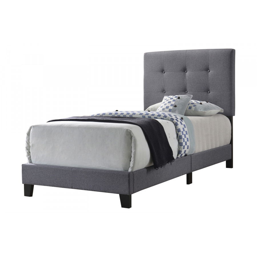 Coaster Mapes Tufted Upholstered Twin Bed - Gray