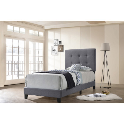 Coaster Mapes Tufted Upholstered Twin Bed - Gray