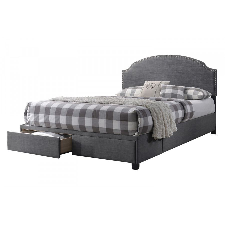 Coaster Niland Queen 2-Drawer Upholstered Storage Bed - Charcoal