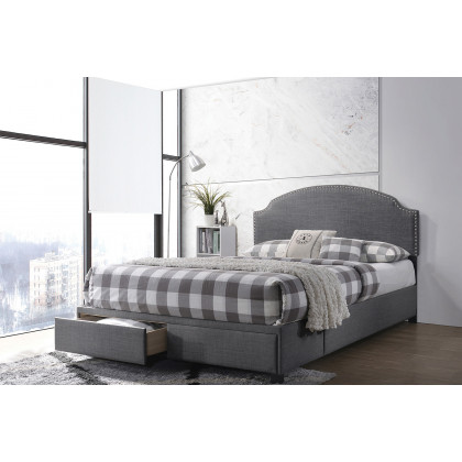 Coaster Niland Queen 2-Drawer Upholstered Storage Bed - Charcoal