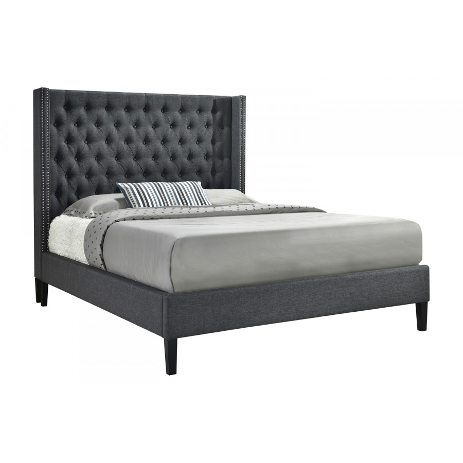 Coaster Summerset Full Button Tufted Upholstered Bed - Charcoal