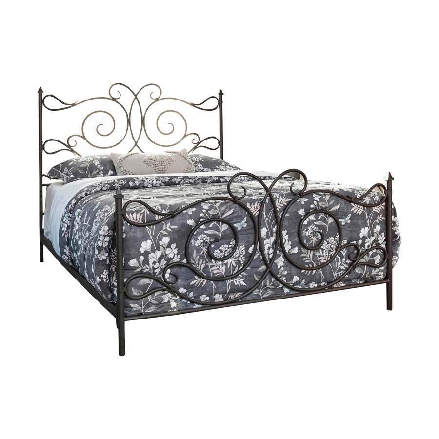 Coaster - Parleys Queen Metal Bed With Scroll Headboard in Dark Bronze