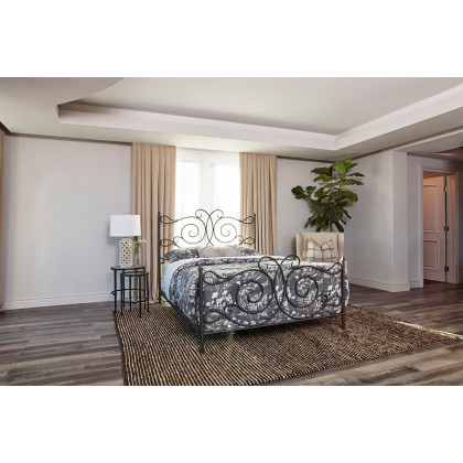 Coaster - Parleys Queen Metal Bed With Scroll Headboard in Dark Bronze