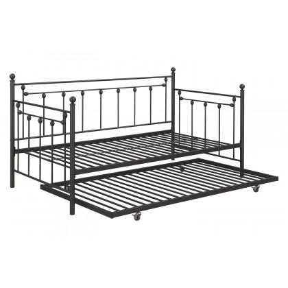 Coaster Nocus Spindle Metal Twin Daybed with Trundle - Gunmetal
