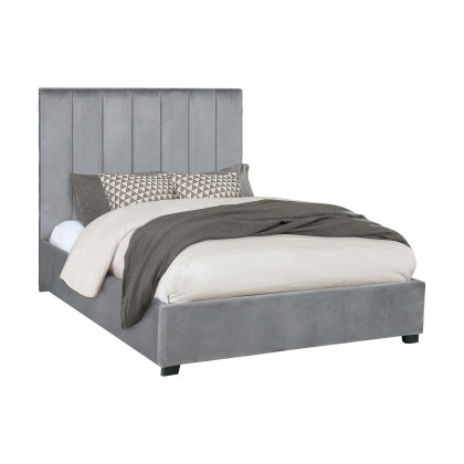 Coaster Arles Eastern King Vertical Channeled Tufted Bed - Gray