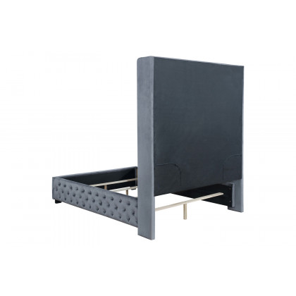 Coaster Rocori Eastern King Wingback Tufted Bed - Gray