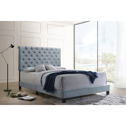 Coaster Warner Queen Upholstered Bed - Slate Blue