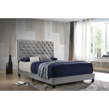 Coaster Warner Queen Upholstered Bed - Gray