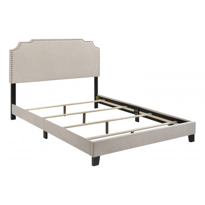 Coaster Tamarac Upholstered Nailhead Full Bed - Beige