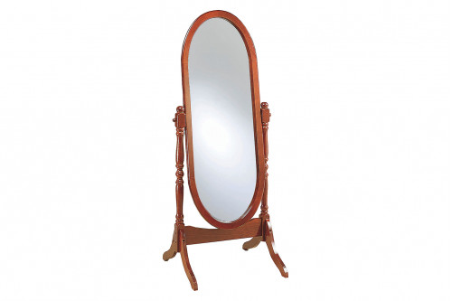 Coaster™ Oval Cheval Mirror - Merlot