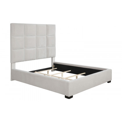 Coaster Panes Eastern King Tufted Upholstered Panel Bed - Beige