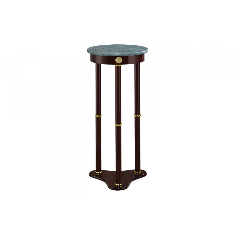 Coaster - Round Marble Top Accent Table in Merlot