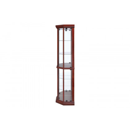 Coaster - 6-Shelf Corner Curio Cabinet in Medium Brown