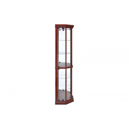 Coaster - 6-Shelf Corner Curio Cabinet in Medium Brown
