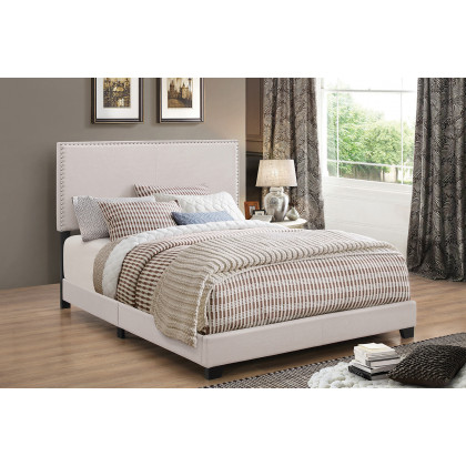 Coaster Boyd Full Upholstered Bed with Nailhead Trim - Ivory